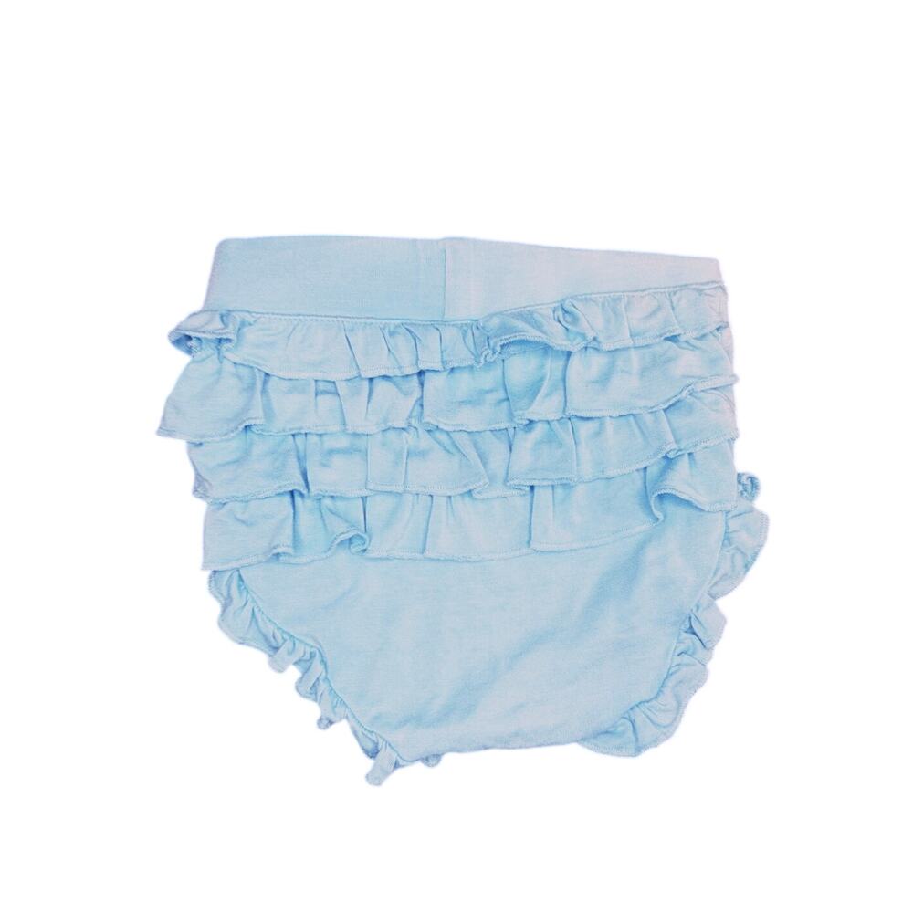 Posh Peanut Light Blue Ruffle Bloomer Bummies Viscose Bamboo Girls 12-18 Months
